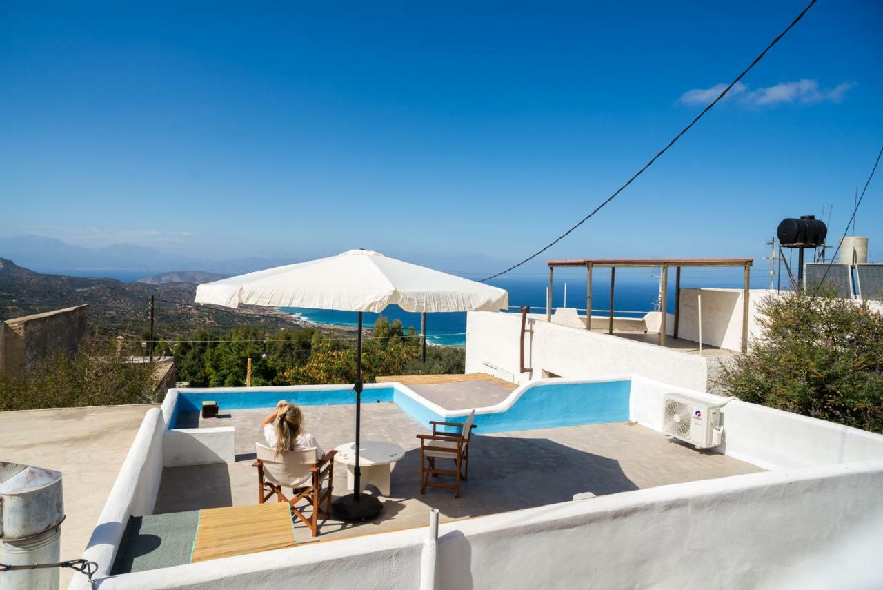 Splendid Sea View Villa Mirsini  Bagian luar foto